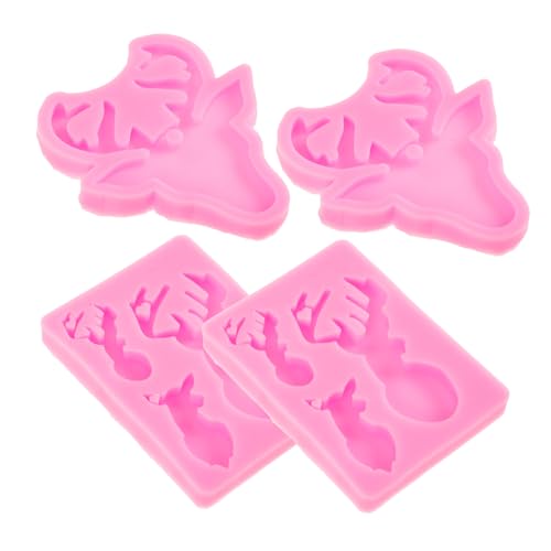 ULDIGI 1 Set DIY Tier Silikonform Epoxid Formen Expoxy Formen Schlüsselanhänger Formen Seifenform Gummi Formen Tierförmige Dekor Form Wiederverwendbare Form Rosa von ULDIGI