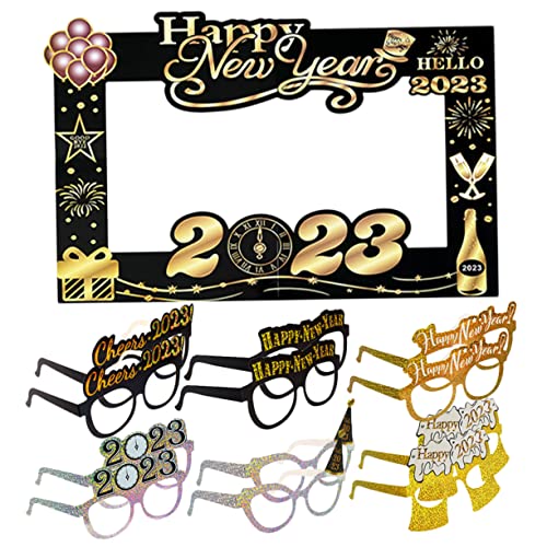 ULDIGI 1 Set Foto Requisiten Für Neujahr 2023 Abschlussbrille Kostümbrille Neujahrsgeschenke Neujahrsparty Dekoration 2023 Brille Neujahrs Sonnenbrille Party Brille Papier von ULDIGI