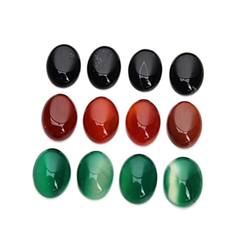 ULDIGI 10 Stk Schmuck Zeit Accessoires schmucksteine gems schmuckherstellung dekoration Achat-Edelstein-Patch Erdfarbene Edelsteine Cabochon mit Steinaufnäher ovale Steincabochons Black von ULDIGI