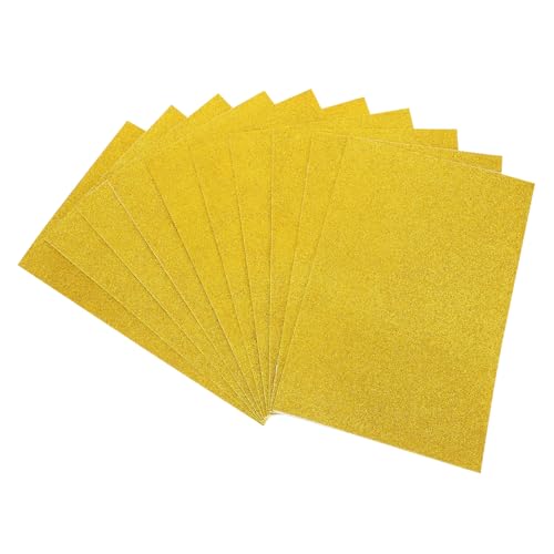 ULDIGI 10 Stk Schwamm Glitzerpapier Kinderhandwerk Weihnachts-Geschenkpapier Bastelmaterial für Kinder basteln für kinder selbstklebendes Glitzerpapier Bastelpapier selber machen Golden von ULDIGI