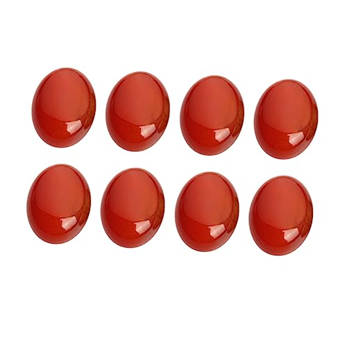 ULDIGI 10 Stück Stein Cabochons Achat Patch Schmuck Basteln Basteln DIY Zubehör Ringe DIY Zeitsteinzubehör Ovale Stein Cabochons Achat Edelstein Patch Schmuck Zeit Zubehör Rot von ULDIGI