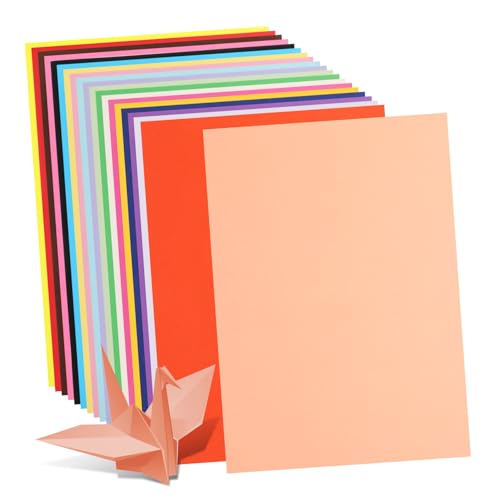 ULDIGI 100 Blatt Buntes Kartonpapier Farbiges Origami Papier Regenbogenfarben Pastellpapier Für Bastelarbeiten Dekoration Und Kreative Projekte 210g/ ² Vielseitig Einsetzbar von ULDIGI