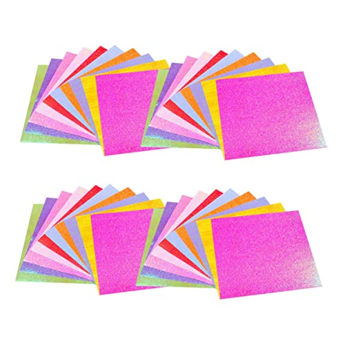 ULDIGI 100St Perlen-Glitter-Origami Origami- Kraft-Origami-Papier Origami für Kinder Glitzerkarton 3D-Origami-Papier papierschere pauspapier Bastelpapier Papiere falten Colorful von ULDIGI