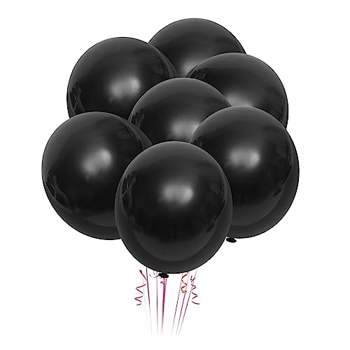 ULDIGI 100St schwarzer Latexballon Schwarze Partyballons schwarze Ballongirlande dekoration weihnachten weihnachtadeko Dekorationen für Hochzeitsballons Partyzubehör Emulsion Black von ULDIGI