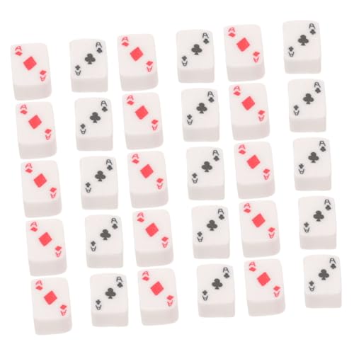 ULDIGI 100st Spielkartenperlen Lose Perlen Aus Ton Tonperlen-armband-set Glückliche Schmuckanhänger Halskette Tonperlen Perlen Zur Schmuckherstellung Poker-charms Kreisperle Polymer-ton von ULDIGI