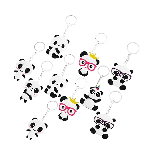 ULDIGI 10St Schlüsselanhänger Figur Schlüsselhalter Cartoon-Panda-Dekor Mini-Rucksack-Spielzeug Schlüsselbund vielzweckleiter Rucksack-Hängedekoration Hängende Verzierung für Taschen PVC von ULDIGI