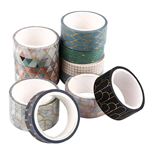 ULDIGI 10er Set Washi Tape 3 Meter Dekoratives Masking Tape Für DIY Handwerksprojekte Scrapbooking Und Journaling Geometrische Designs Kreatives Klebeband Für Notizbücher Und von ULDIGI