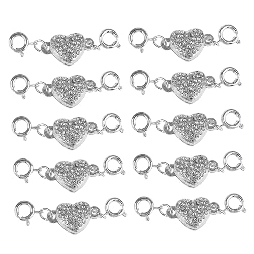 ULDIGI 10st Magnetische Schnalle Rosenschmuck Magnete Armband Für Magnetische Schmuckverschlüsse Für Halsketten Schmuckverschluss Magnetverschlüsse Armbandverlängerung Paar Schmuck Silver von ULDIGI