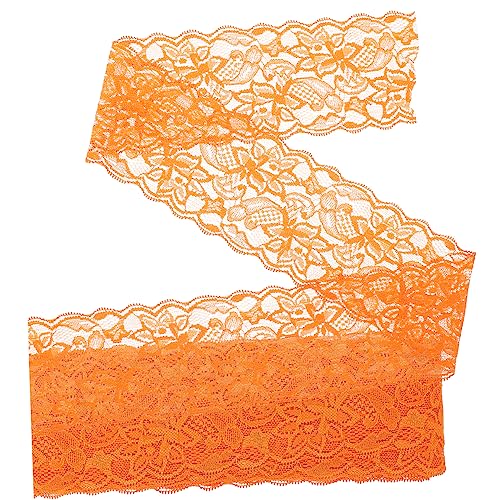 ULDIGI 10st Stretch-spitze Stoff Mit Spitzenbesatz Stoffband Spitze Nähen Diy Bastelband Spitzenband Applikationen Für Kleider Bandeau Aus Spitze Elastisches Orange Elasthan von ULDIGI