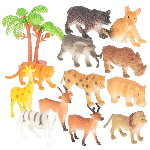 ULDIGI 12St Tiermodell Wüstentierfiguren Dschungeltierfiguren Tigerfiguren Waldtiere Giraffenfiguren Meerestiere Spielzeug Modelle Walddekorationen Waldthema-Babypartydekorationen Plastik von ULDIGI