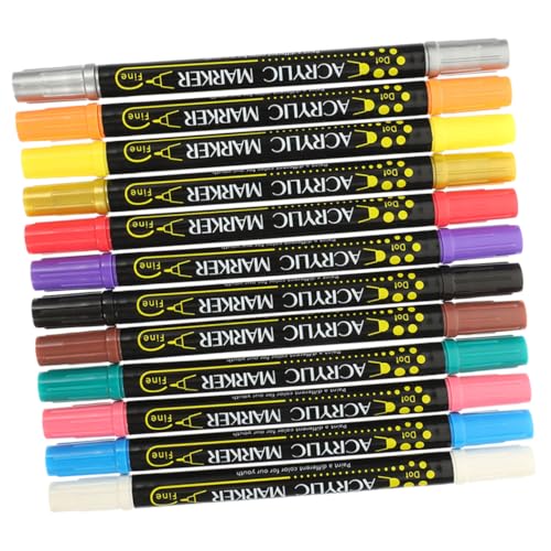 ULDIGI 12st ，diy，12，，gn6100-12 Feiner Punkt Metallisch Acrylfarben-marker Steinmalstifte Metallstifte Marker Für Leinwandfarbe Becher Stifte Acrylstifte Plastik von ULDIGI