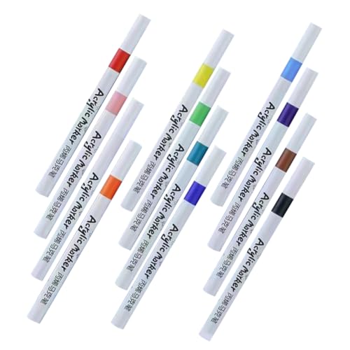 ULDIGI 12st Acrylmarker Graffiti-marker Wasserbasierte Farbstifte Bunte Signiermarker Acrylfarben-marker Farbige Malstifte Farbmarker Schnell Trocknende Marker Textmarker Plastik von ULDIGI