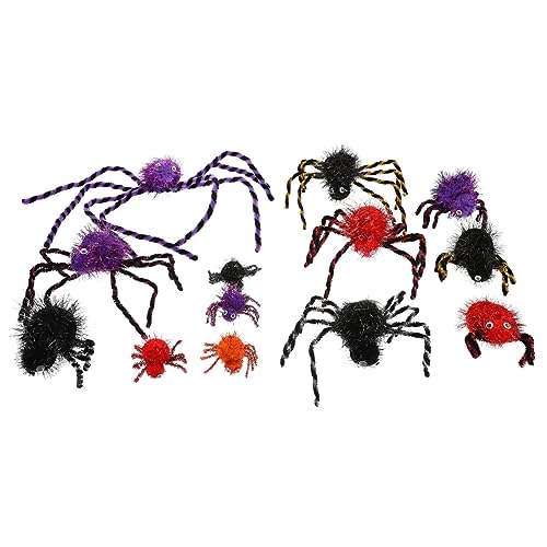 ULDIGI 13St Halloween-Spinne Halloween-Requisiten gruseliges Spinnennetz Halloween-Dekor Halloween Spielzeug Halloween Toys Halloween-Fake-Spinnen realistisches Spinnenspielzeug Polyester von ULDIGI