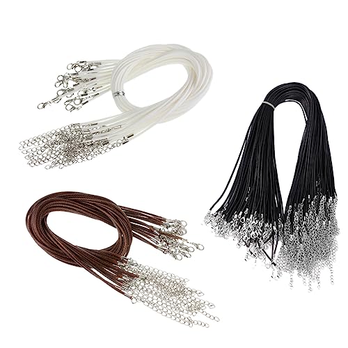 ULDIGI 150pcs 1,5mm Wachsschnur Halskette Anhänger Verstecken Seil Halskette Requisiten Schmuck Zubehör Sling DIY Anhänger (schwarz, Kaffee, Weiß) von ULDIGI