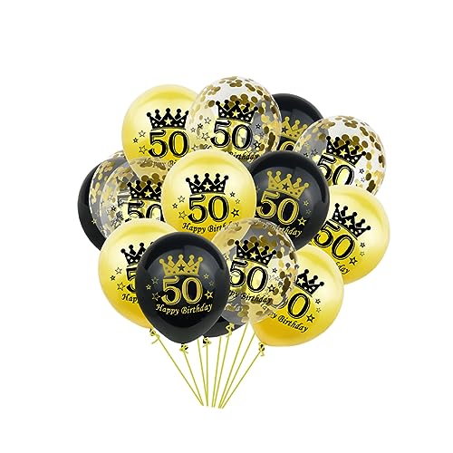 ULDIGI 15St Pailletten Latexballons konfettiballone deckenverkleidung ballon set ballonset Geburtstagsballons für Erwachsene Partydekorationen zum 50-jährigen Jubiläum Ballons bedrucken von ULDIGI