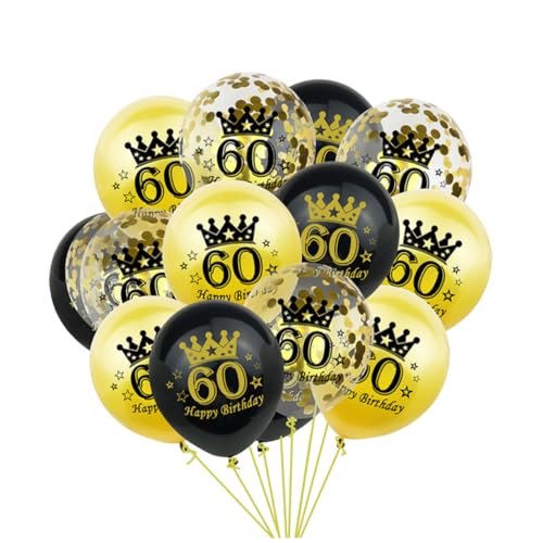 ULDIGI 15st Ballons Bedrucken Partyzubehör Zum 60. Geburtstag Dekorative Luftballons Zum Geburtstag Glitzerballons Zahlenballons Gastgeschenke Zum 60. Geburtstag Glitzerndes Konfetti von ULDIGI