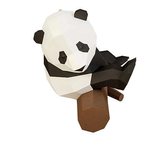 ULDIGI 1Stk 3D-Papiermodell tierisches papierhandwerk Tierpapiermodell 3D-Tierpapier Desk Decoration Panda Decoration Origami-Papier handgeformte Dekoration 3D geometrisches Origami von ULDIGI