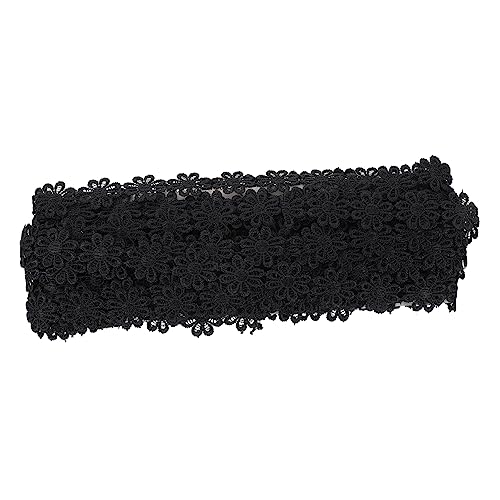 ULDIGI 1Stk Polyester-Spitze Blumenspitze Hochzeit Spitzenband puppen kleidung für puppenkleidung Vorhänge rot kleidung DIY spitze handgefertigte handwerksversorgung Polyestergarn Black von ULDIGI