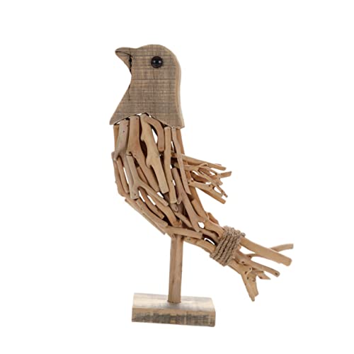 ULDIGI 1Stk Tierschmuck Handgefertigte Holzdeko Dekorative Holztiere Einzigartige Holzdeko Vogel-Dekor gefälschte Vogelstatue zum Basteln aus Holz Vogelschmuck aus Holz Hölzern von ULDIGI