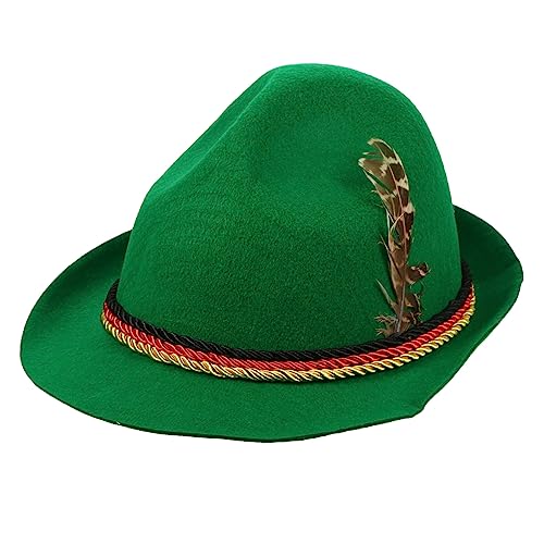 ULDIGI 1stk Jazz-federhut Unisex-fedora-hut Halloween-kostümzubehör Halloween-panama-mütze Herrenhüte Mode Sombreros Für Männer Fedora-hüte Aus Wolle Jazz-kappe Panamahut Green Vlies von ULDIGI