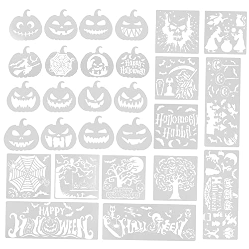 ULDIGI 2 Sätze Durchbrochene Malvorlage Malschablone Halloween-malvorlagen Vorlagen Für Diy-karten Kartensprühschablone Scrapbooking-schablone Skelett-dekor Partyzubehör Weiß Das Haustier von ULDIGI