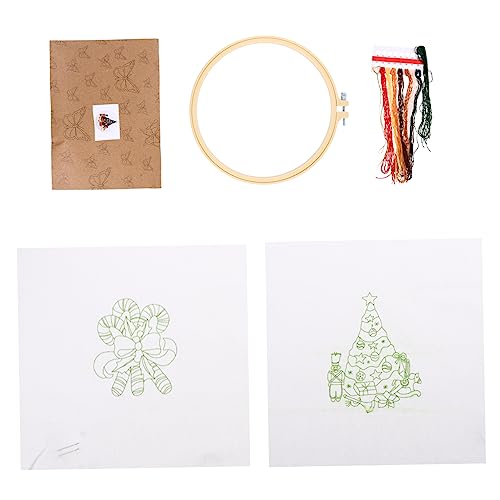 ULDIGI 2 Sätze Weihnachtsstickerei Kreuz für Anfänger Stickset für den Weihnachtsmann embroidery kit embroidery set Stickset selber machen Kreuzstich-Set Bettwäsche aus Baumwolle von ULDIGI