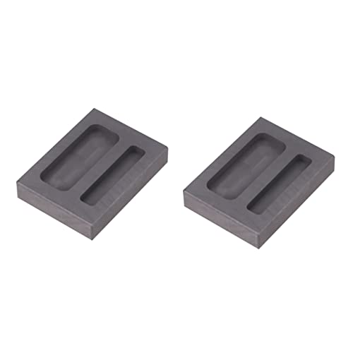 ULDIGI 2 Stück 2 Kombiform für Münzen Tiegel-Kit Graphitformen für Graphitbarren Graphite crucible Melting casting mould Gießform schmelzen 2 Slots zum Raffinieren von Schrottbarren Black von ULDIGI