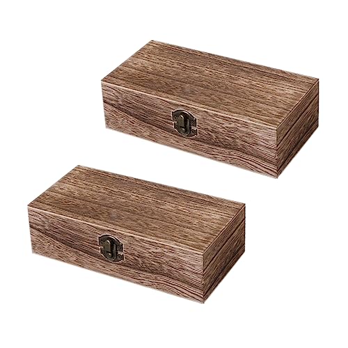 ULDIGI 2 Stück Box Holzkiste Schmuck Organizer Schmuck Halskette Organizer Antik Dekor Mini Schatztruhe Schmuckschatullen Retro Dekor Schmuck Organizer Vintage Dekor von ULDIGI