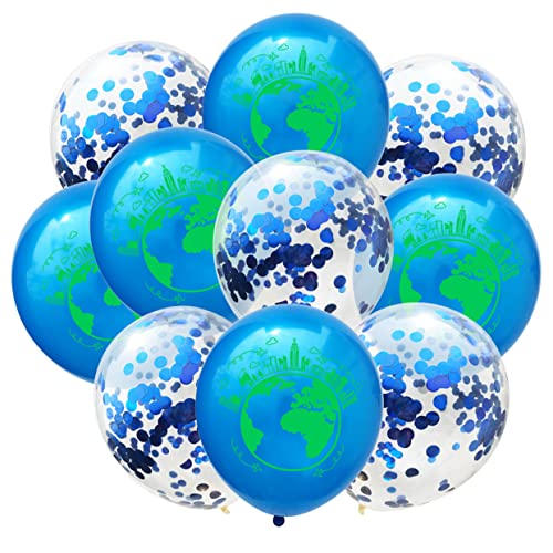 ULDIGI 20 Stück 12 Luftballons für Babypartys world map deckenverkleidung geburtstagsdeko gebutagsdeko Erde Ballons blaue Luftballons Geburtstagsverzierung Latexballons von ULDIGI