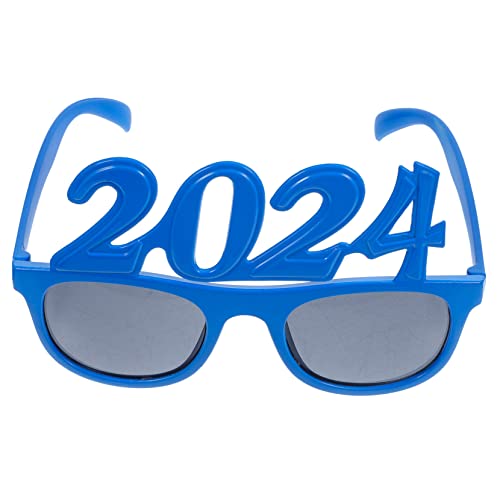 ULDIGI 2024 Brille Neujahrsparty-brillen Party-brillengestell Weihnachts-sonnenbrille Partybrille Für Das Neue Jahr 2024 Partybrille 2024 Blutbeutel Für Getränke Brillen 2024 Plastik Blue von ULDIGI