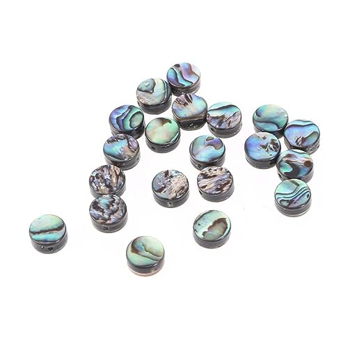 ULDIGI 20PCS 8MM Abalone Muschel Perlen Für DIY Schmuckherstellung Runde Loose Beads Für Halsketten Armbänder Und Anhänger Zufällige Muster von ULDIGI