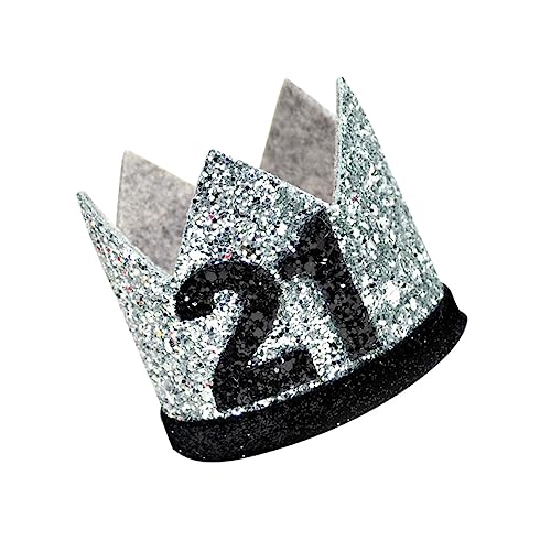 ULDIGI 21 Glitzerhut Ausgefallene Partyhüte Mini-tiara Lustiger Partyhut Mini-hut-foto-requisite Zahl Geburtstag Gefälligkeiten Für Kleinkindergeburtstage Geburtstags-tiara-hut von ULDIGI