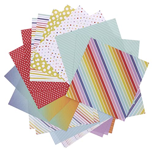 ULDIGI 24 Blätter Taschenrohpapier Bastelpapiere buntes DIY-Papier Scrapbook-Material kreativpapier scrapbook paper Sammelalbum quadratisches Trägerpapier dekoratives papier selber machen von ULDIGI