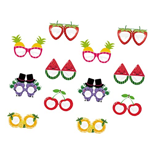 ULDIGI 24 Stück Obst Papier Brillen Papier Brillen Requisiten Für Fotoshooting Obst Brillen Kinder Partygeschenke Lustige Gläser Obst Muster Brillen Papier Brillen Party Brillen von ULDIGI