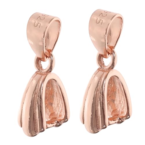 ULDIGI 2St Anhängerclip Zubehör zur Herstellung von Silberschmuck hängender Aufhänger Bulk-Halsketten Silber für die Schmuckherstellung silberner Knebelverschluss 925 Silber Rose Gold von ULDIGI