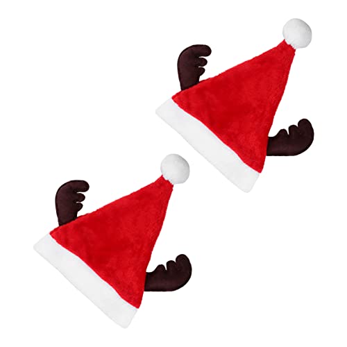 ULDIGI 2St Weihnachtsmütze für Kinder Weihnachtsfeiertags-Geweihhut Weihnachtsbaum Hut kinder weihnachtsmütze weihnachtsmützen kinder kreative weihnachtsmützen Party-Kappe Plüschstoffe von ULDIGI