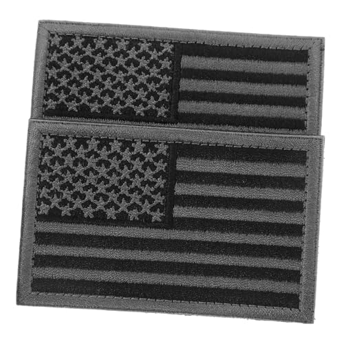 ULDIGI 2er Set Flagge Aufnäher Selbstklebend Amerikanische Flagge Abzeichen Patches Anthrazit von ULDIGI