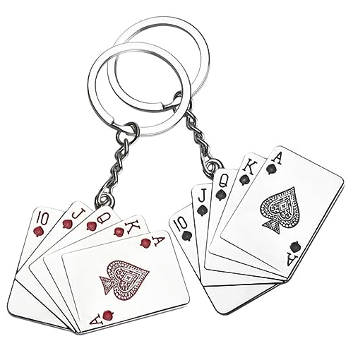 ULDIGI 2er Set Pokerkarten Schlüsselanhänger Kreative Schlüsselanhänger Im Design Von Spielkarten Für Handtaschen Und Taschen Glücksbringer Für Frauen Und änner von ULDIGI