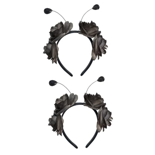 ULDIGI 2st Schmetterlingsblumen-stirnband Halloween-requisite Halloween-blumen-stirnband Halloween-blumen-haarreifen Make-up-haarband Halloween-kopfschmuck Halloween-haarbänder Plastik von ULDIGI