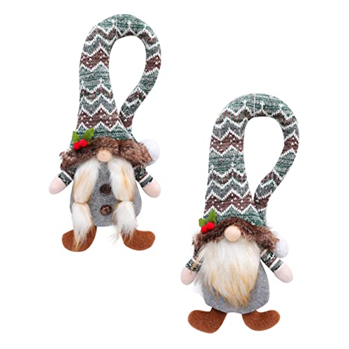 ULDIGI 2st Weihnachtsdekoration Puppenschnallen Für Weihnachten Weihnachtszwerg-Ornamente Wichtelvorhanghalter Weihnachtspuppe Vorhang Dekor Raffhalter Für Duschvorhänge Polyester Grey von ULDIGI