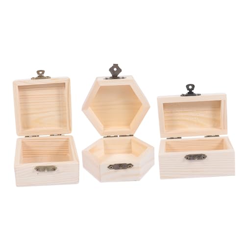 ULDIGI 3 Stück Kartons Schmuckschatulle weißer Embryo Schmuckorganisator für Kinder kind DIY werkzeuge schmuckkästchen storage boxes aus Holz handgefertigte Schachteln von ULDIGI