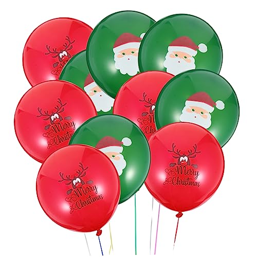 ULDIGI 30 Stück 12 Ballon Weihnachtsparty Liefert Weihnachtsdekoration Weihnachtsmann-dekoration Weihnachten Rot Emulsion von ULDIGI