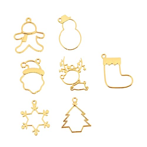 ULDIGI 35St Alu-Rahmen Hohlformrohlinge Anhängerform mit offener Lünette weihnachtsgeschenk basteln Schmuckform Kit zur Schmuckherstellung Schmuckherstellungssets für Erwachsene Golden von ULDIGI