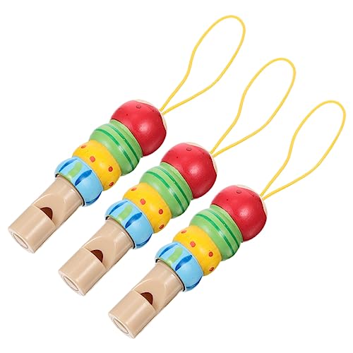 ULDIGI 3St Pfeife Kinder Musik Sound Spielzeug Pfeifspielzeug für Kleinkinder kinderinstrumente Kinder musikinstrumente Instrumente für Kinder Früherziehungsinstrument Massivholz Colorful von ULDIGI