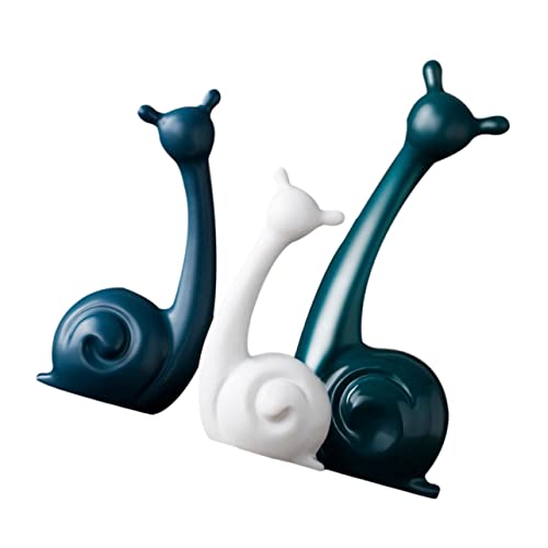 ULDIGI 3st Tierische Verzierungen Tischplatte Schnecken Ornament Moderne Einrichtung Tischtierskulptur Schnecke Miniatur Tiere Figur Spielzeug Regaldekor-Akzente Schneckenfigur Keramik von ULDIGI