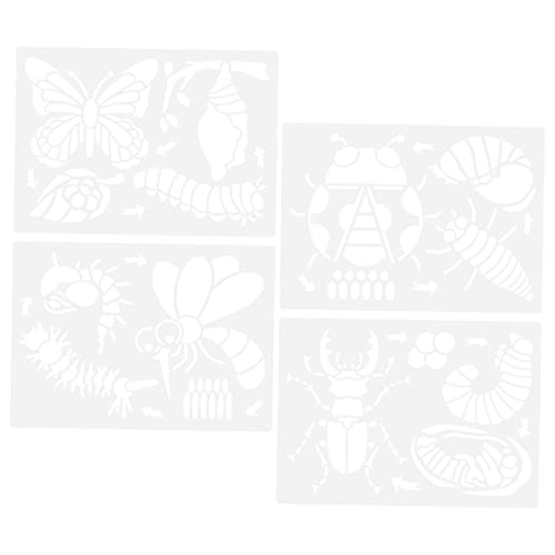 ULDIGI 4 Blatt Tierzyklus Vorlage Malvorlage Für DIY Insekten Wachstumszyklus Vorlage Insekten Lebenszyklus Zeichnungsschablone DIY Malschablone Kunsthandwerk Malschablone DIY von ULDIGI