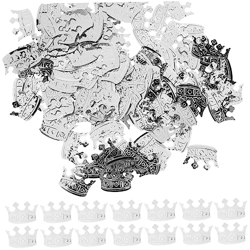 ULDIGI 4 Packungen Konfetti Hochzeitskrone Hochzeitsdekorationen für die Zeremonie Babykrone hochzeits dekoration wedding decoration Streuung am Partytisch Partyzubehör PVC Silver von ULDIGI