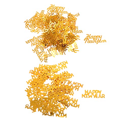 ULDIGI 4 Packungen frohes neues jahr pailletten Konfetti für das neue Jahr goldene Verzierungen Partyzubehör büro dekoration bürodekoration Tischkonfetti Konfetti für Weihnachten Plastik von ULDIGI