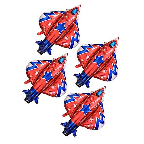 ULDIGI 4 Stück Jet Fighter Design Folienballons Luftballons Für Kinder Kreative Foto Requisiten Partybedarf Und Dekorationen Für Geburtstagsfeiern Und Feste von ULDIGI