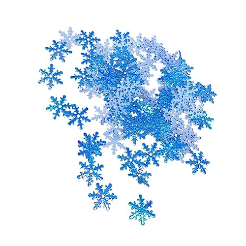 ULDIGI 400 Stück Schneeflocken Konfetti Aus Kunststoff Für Weihnachtsfeiern Blaue Schneeflocken Und Weiße Schneeflocken 2 Cm Leichte Tischdeko Und von ULDIGI